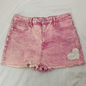Windsor Denim Pink Shorts with Heart Detail woman’s size large